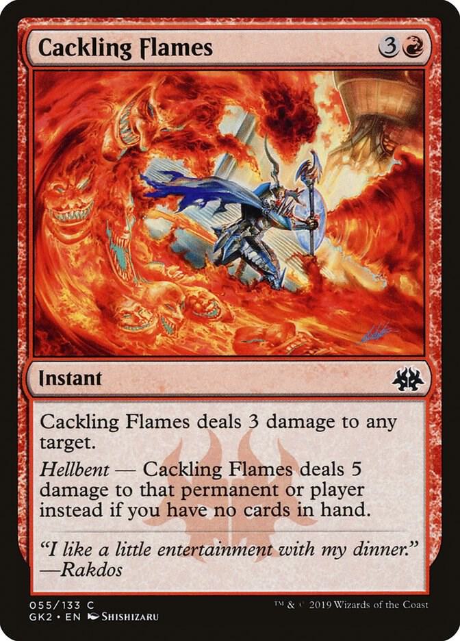 Cackling Flames 55 card from Ravnica Allegiance: Guild Kits
