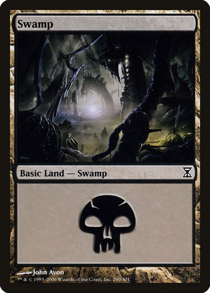 Swamp 290 card from Time Spiral
