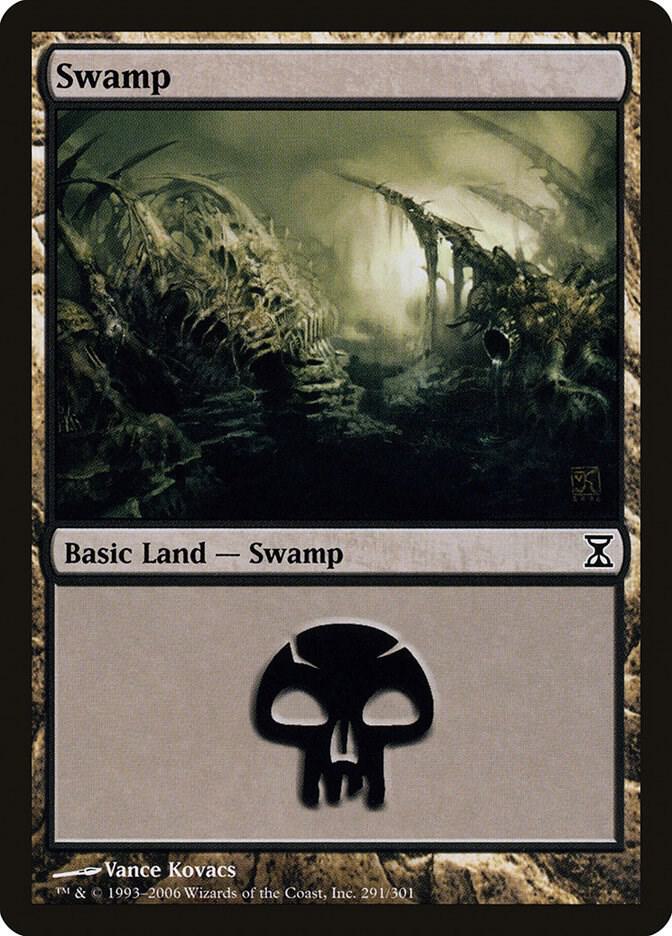 Swamp 291 card from Time Spiral