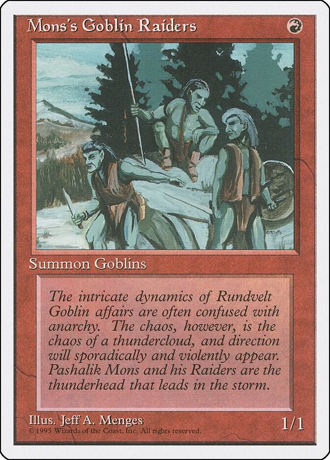 Mons's Goblin Raiders card from Fourth Edition