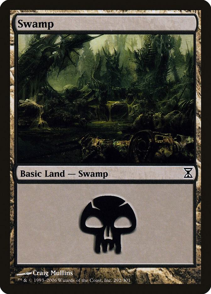 Swamp 292 card from Time Spiral