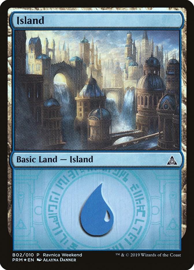 Island - Azorius (B02) 2 card from Launch Party & Release Event Promos