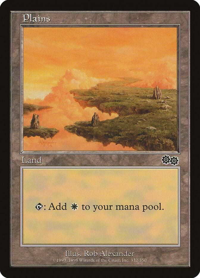 Plains 332 card from Urza's Saga