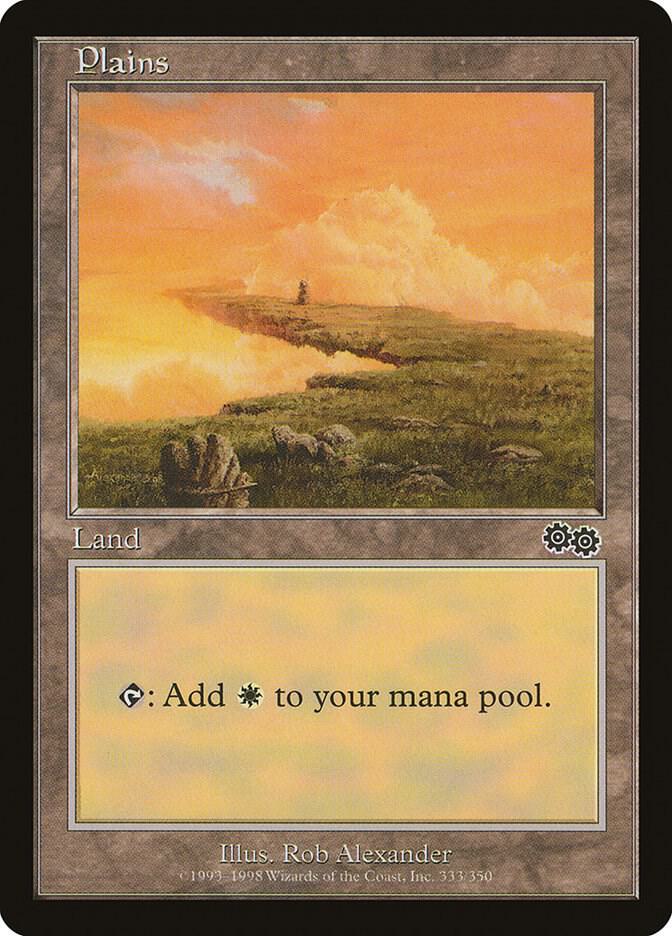 Plains 333 card from Urza's Saga