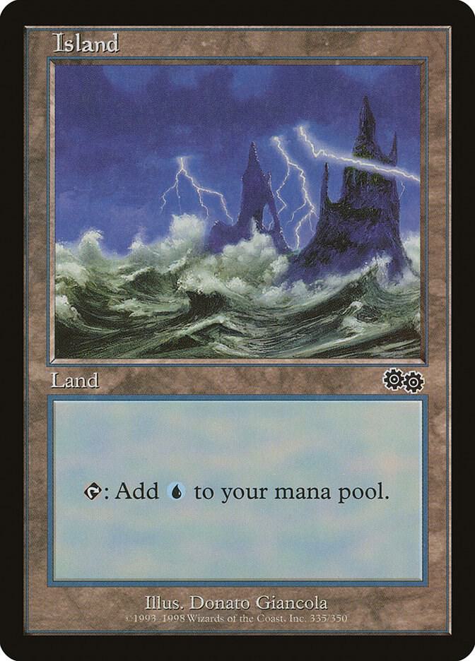Island 335 card from Urza's Saga