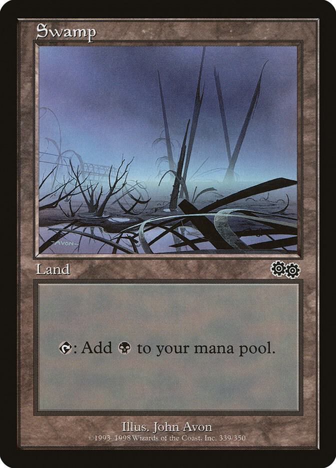 Swamp 339 card from Urza's Saga