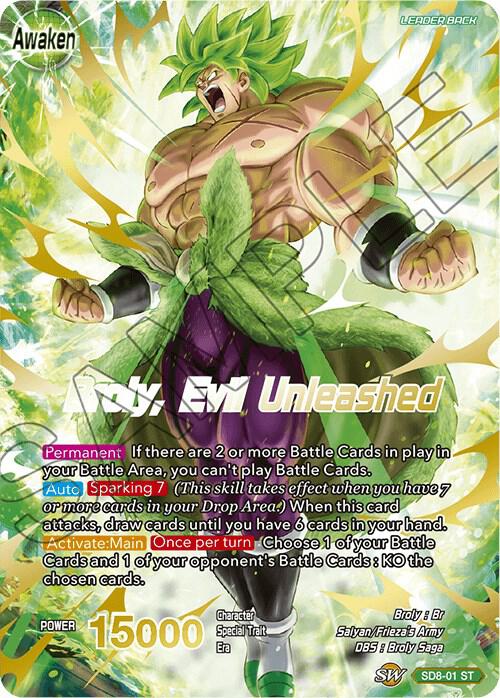 Broly // Broly, Evil Unleashed SD8-01 card from Destroyer Kings