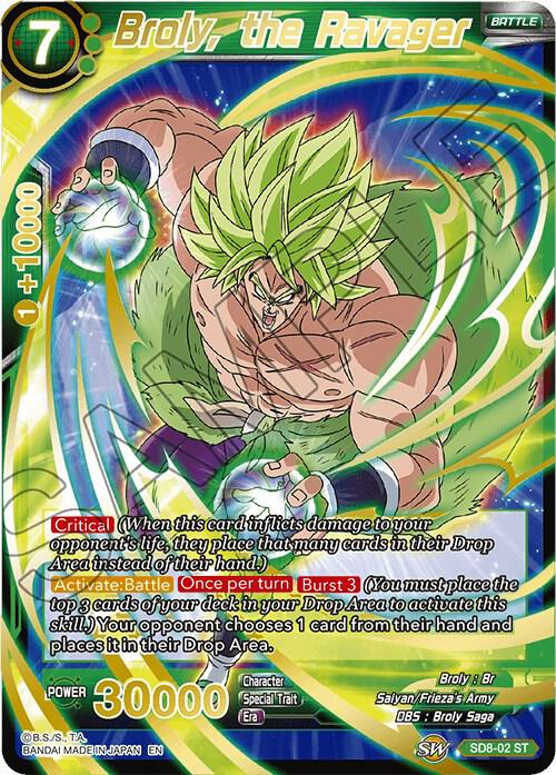 Broly, the Ravager SD8-02 card from Destroyer Kings