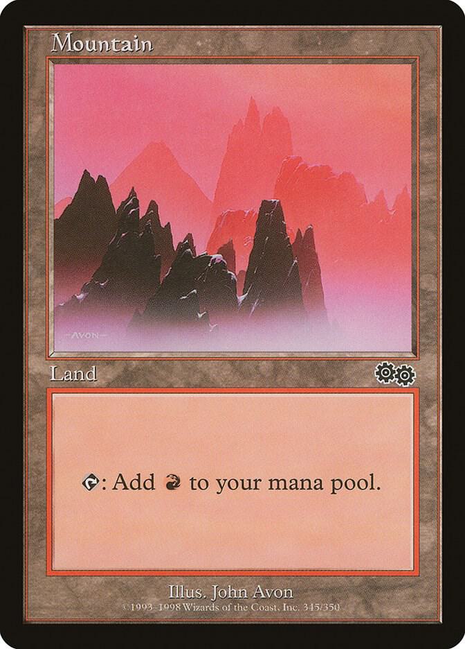 Mountain 345 card from Urza's Saga