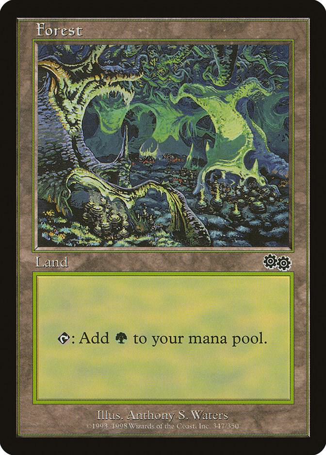 Forest 347 card from Urza's Saga