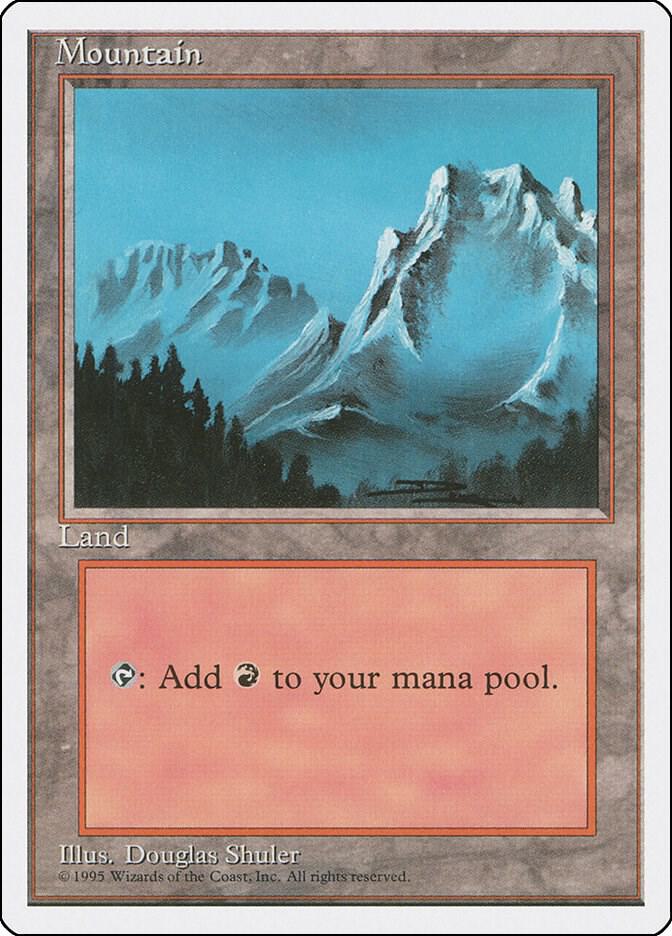 Mountain (B) 184 card from Fourth Edition
