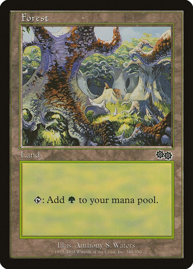 Forest 348 card from Urza's Saga