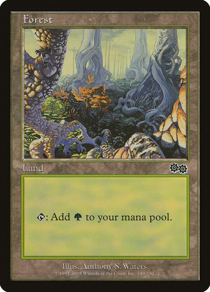 Forest 349 card from Urza's Saga
