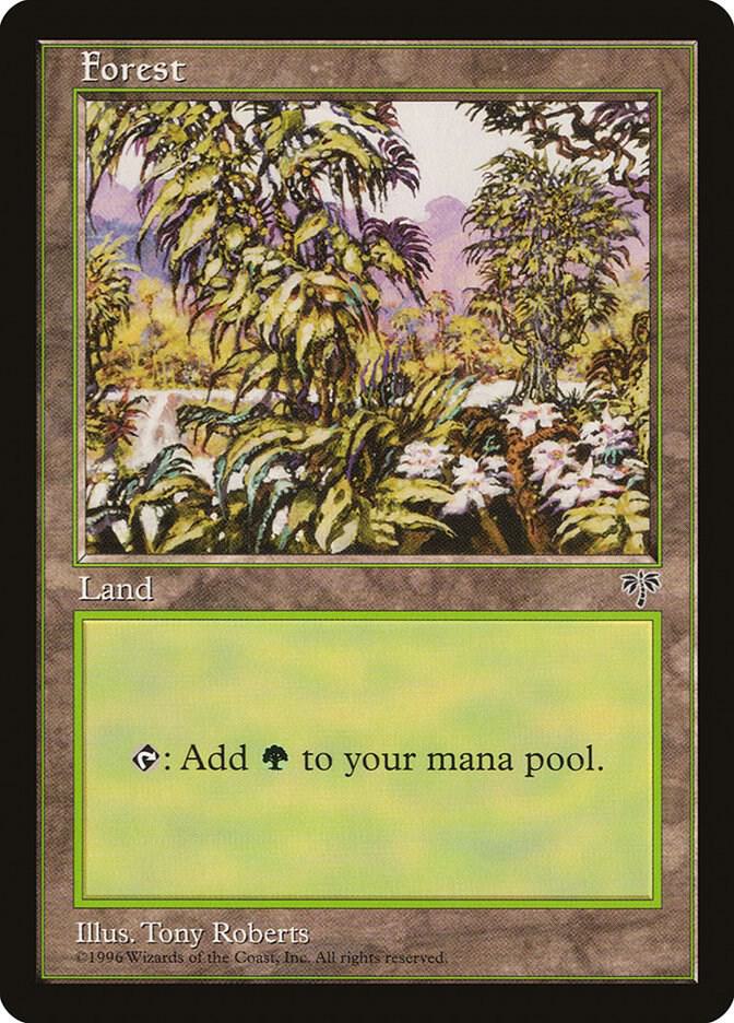 Forest (White Flowers Right) card from Mirage