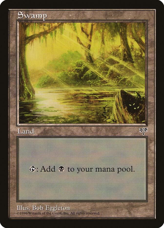 Swamp (Eyes in Log) card from Mirage