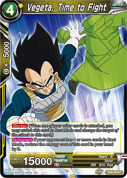 Vegeta, Time to Fight SD8-08 card from Destroyer Kings