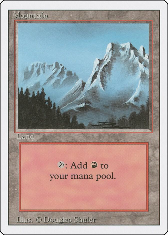 Mountain (B) 291 card from Revised Edition