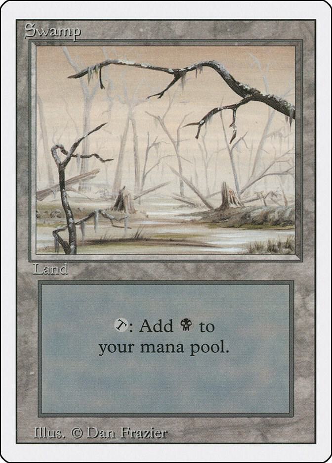 Swamp (B) 301 card from Revised Edition