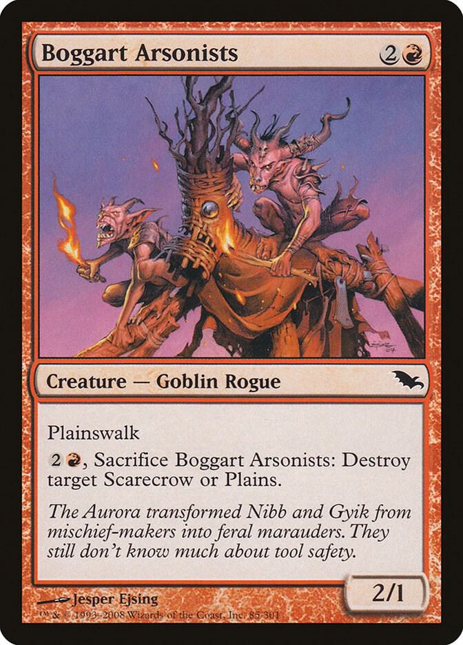 Boggart Arsonists 85 card from Shadowmoor