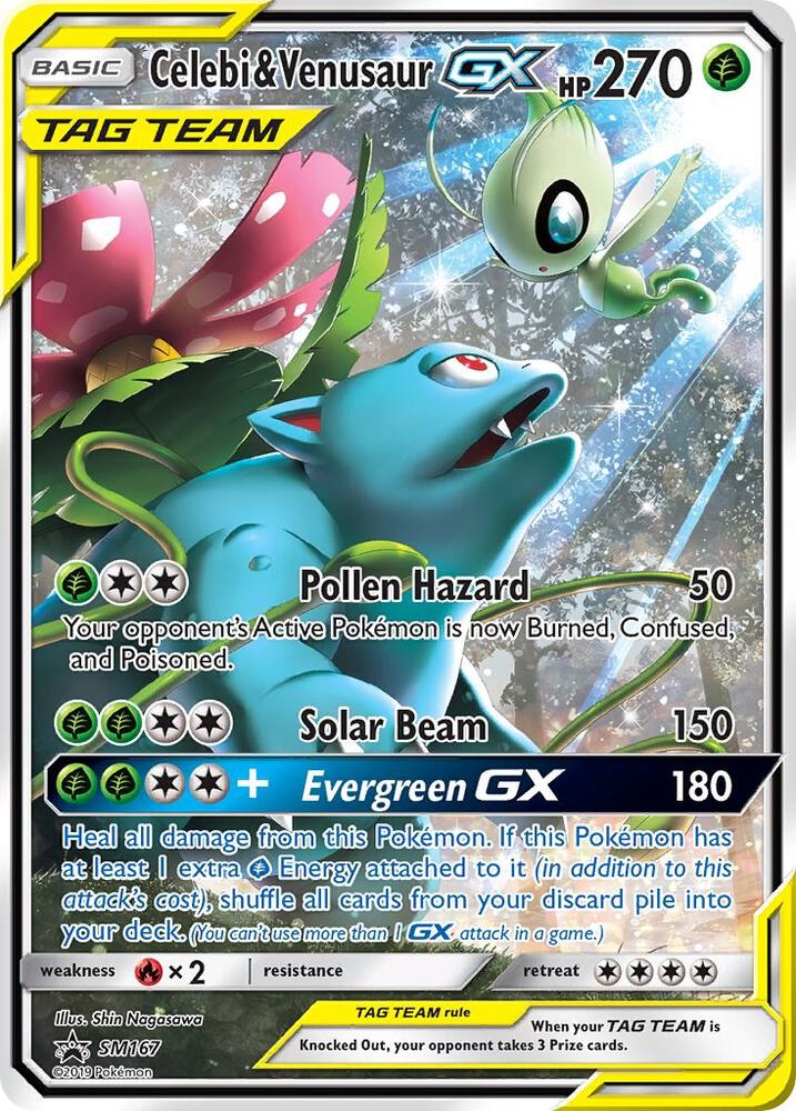 Celebi & Venusaur GX SM167 card from SM Promos