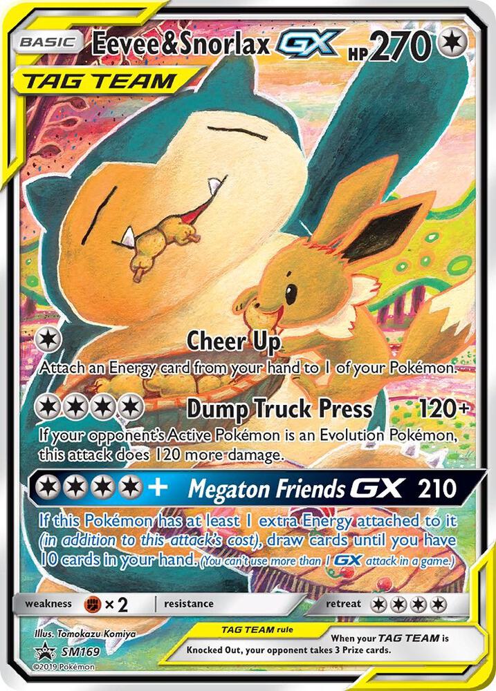 Eevee & Snorlax GX SM169 card from SM Promos