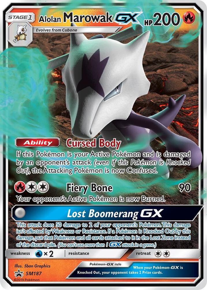 Alolan Marowak GX SM187 card from SM Promos