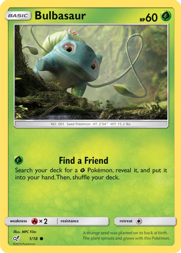Bulbasaur (Holo Common) 1/18 card from Detective Pikachu