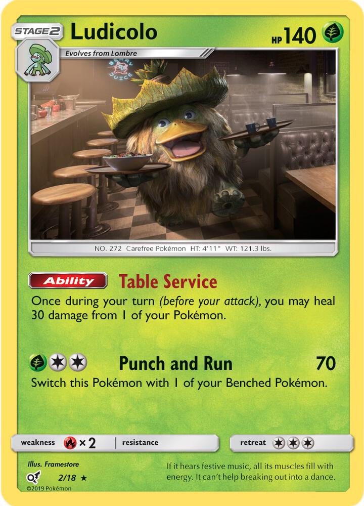 Ludicolo 2/18 card from Detective Pikachu