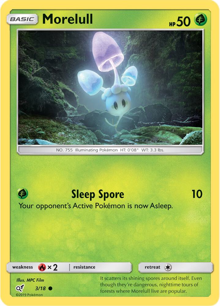 Morelull (Holo Common) 3/18 card from Detective Pikachu