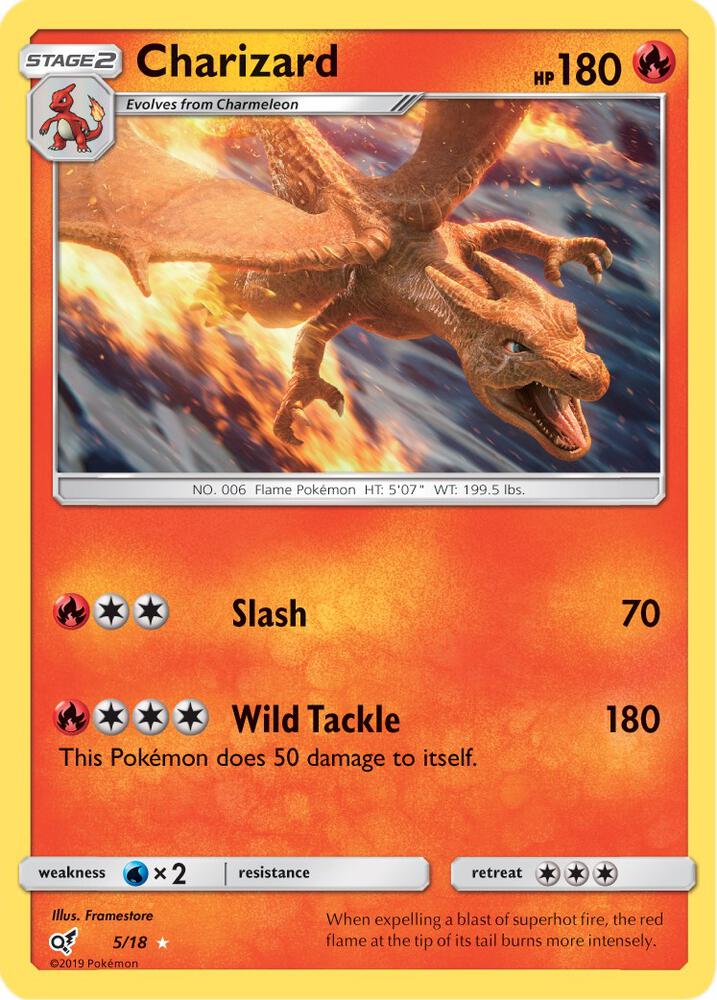 Charizard 5/18 card from Detective Pikachu