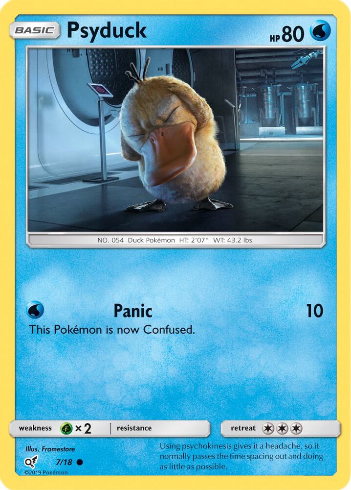 Psyduck (Holo Common) 7/18 card from Detective Pikachu