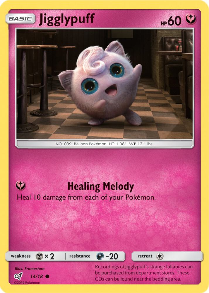 Jigglypuff (Holo Common) 14/18 card from Detective Pikachu