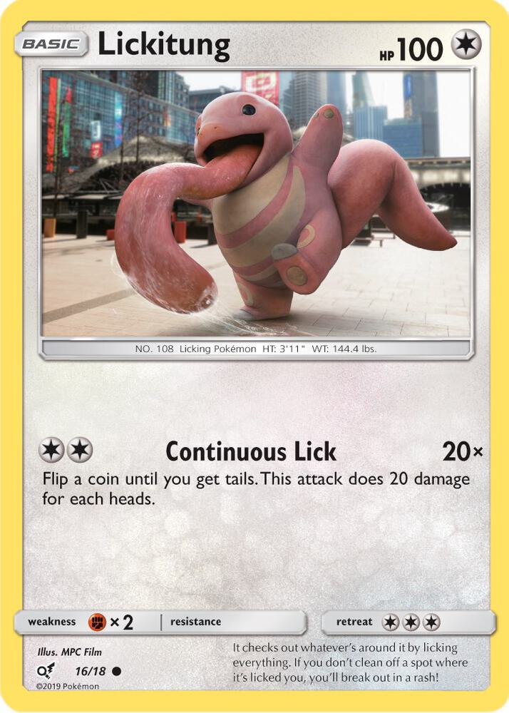 Lickitung (Holo Common) 16/18 card from Detective Pikachu