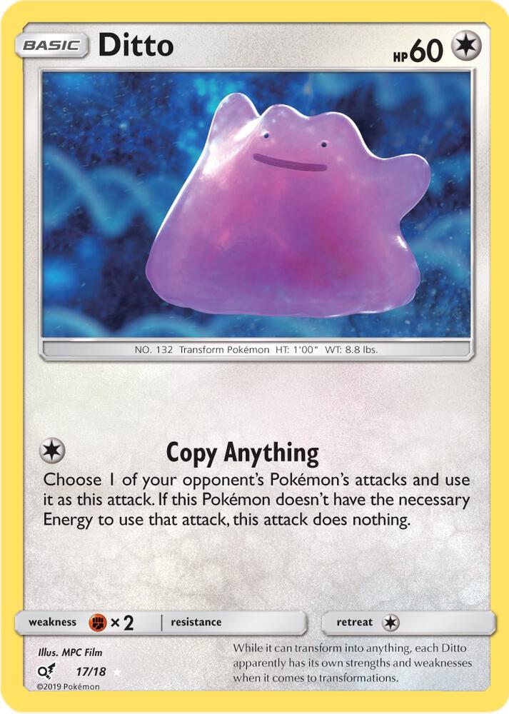 Ditto 17/18 card from Detective Pikachu