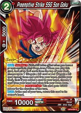 Preemptive Strike SSG Son Goku BT6-004_PR card from Destroyer Kings Pre-Release Cards