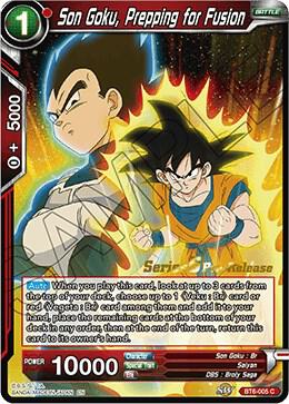 Son Goku, Prepping for Fusion BT6-005_PR card from Destroyer Kings Pre-Release Cards