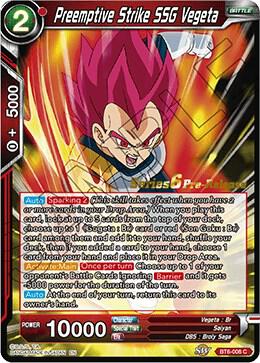 Preemptive Strike SSG Vegeta BT6-008_PR card from Destroyer Kings Pre-Release Cards
