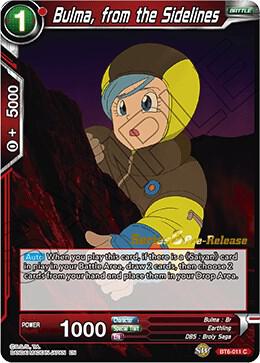 Bulma, from the Sidelines BT6-011_PR card from Destroyer Kings Pre-Release Cards