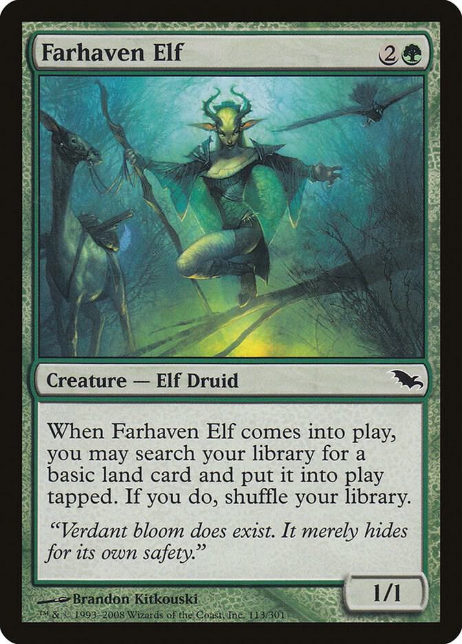Farhaven Elf 113 card from Shadowmoor