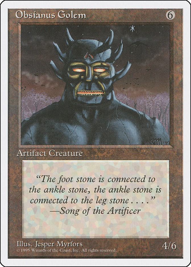Obsianus Golem card from Fourth Edition