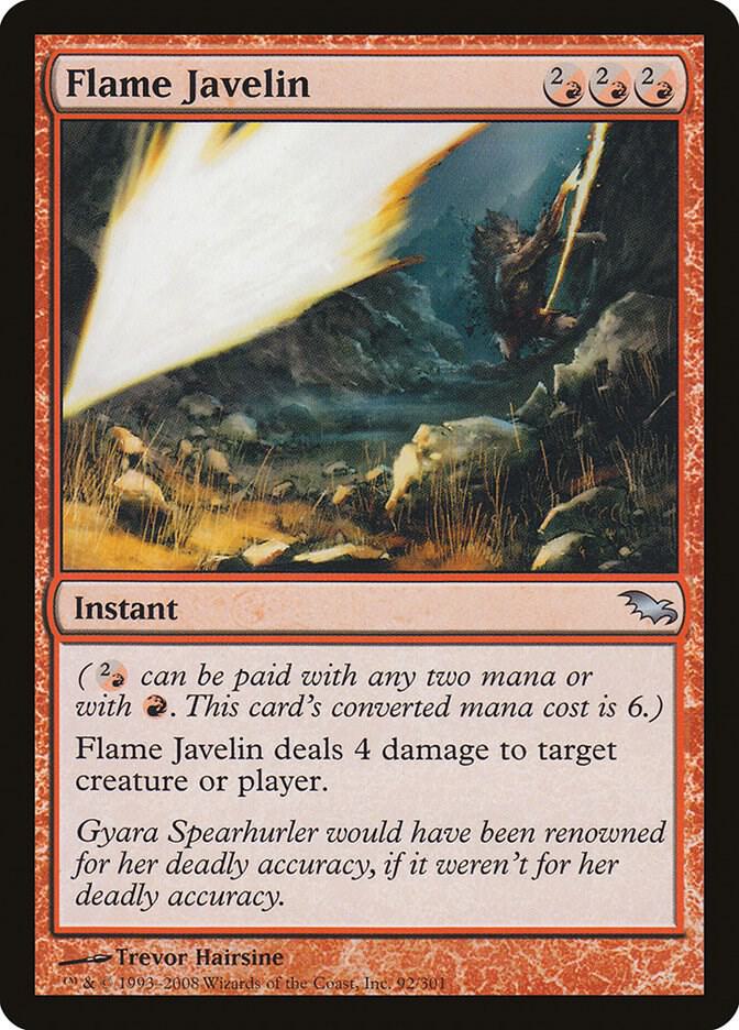 Flame Javelin 92 card from Shadowmoor