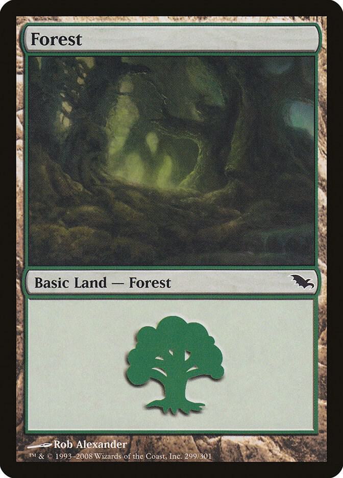 Forest 299 card from Shadowmoor