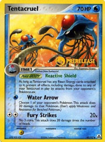 Tentacruel (Prerelease) 45/92 card from Nintendo Promos