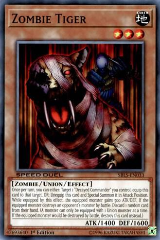 Zombie Tiger SBLS-EN033 card from Speed Duel: Arena of Lost Souls