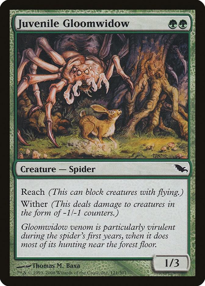 Juvenile Gloomwidow 121 card from Shadowmoor