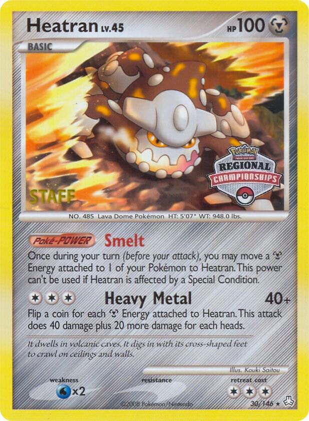 Heatran - 30/146 (Regional Championships) [Staff] 030/146 card from League & Championship Cards
