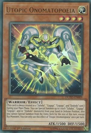 Utopic Onomatopoeia DUPO-EN009 card from Duel Power