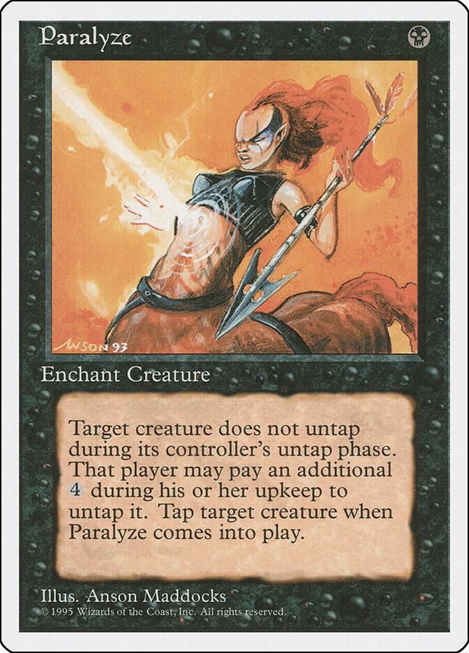 Paralyze card from Fourth Edition