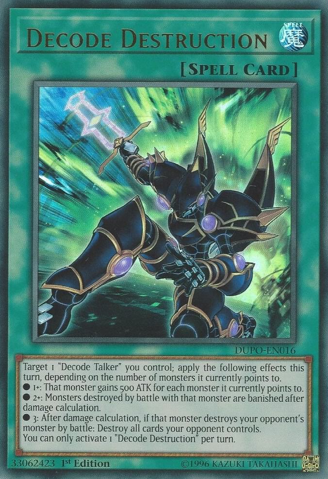 Decode Destruction DUPO-EN016 card from Duel Power