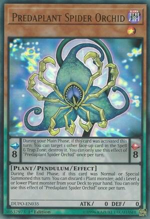 Predaplant Spider Orchid DUPO-EN035 card from Duel Power